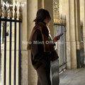 2026 Trendy Striped Brown Sable Faux Mink Fur Shrug Collar Vest Women Sleeveless Cropped Fur Coat Jacket Tank Crop Tops