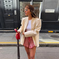 Solid Color Women's Two Piece Set Deconstructed Shoulder Design Coat Irregular Skirt Stylish Two Piece Set Fashionable Wear 2026