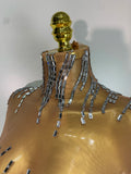 Sexy Shiny Tassel Diamonds Dress For Women Evening Party Costume Luxury Birthday Bar Nightclub Stage Performance Clothing