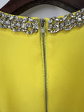 Solid Luxury Diamond Tops & Skirt Two Piece Sets For Women Bubble Short Sleeve Short Top High Waist Skirt Set Female New