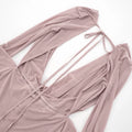 Irregular Backless Women Dress Coquette Beach Vacation Wild See Through Halter Bell Sleeve Sexy Midnight Club Bodycon