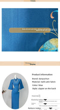Elegant Blue Dress Cheongsam Autumn High-end Temperament Improved Embroidery Dress Women's Clothing