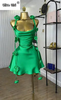 Women Floral Applique Sleeveless Strap Midi A-line Dress Summer Holiday Birthday Sexy Club Party Evening Dresses