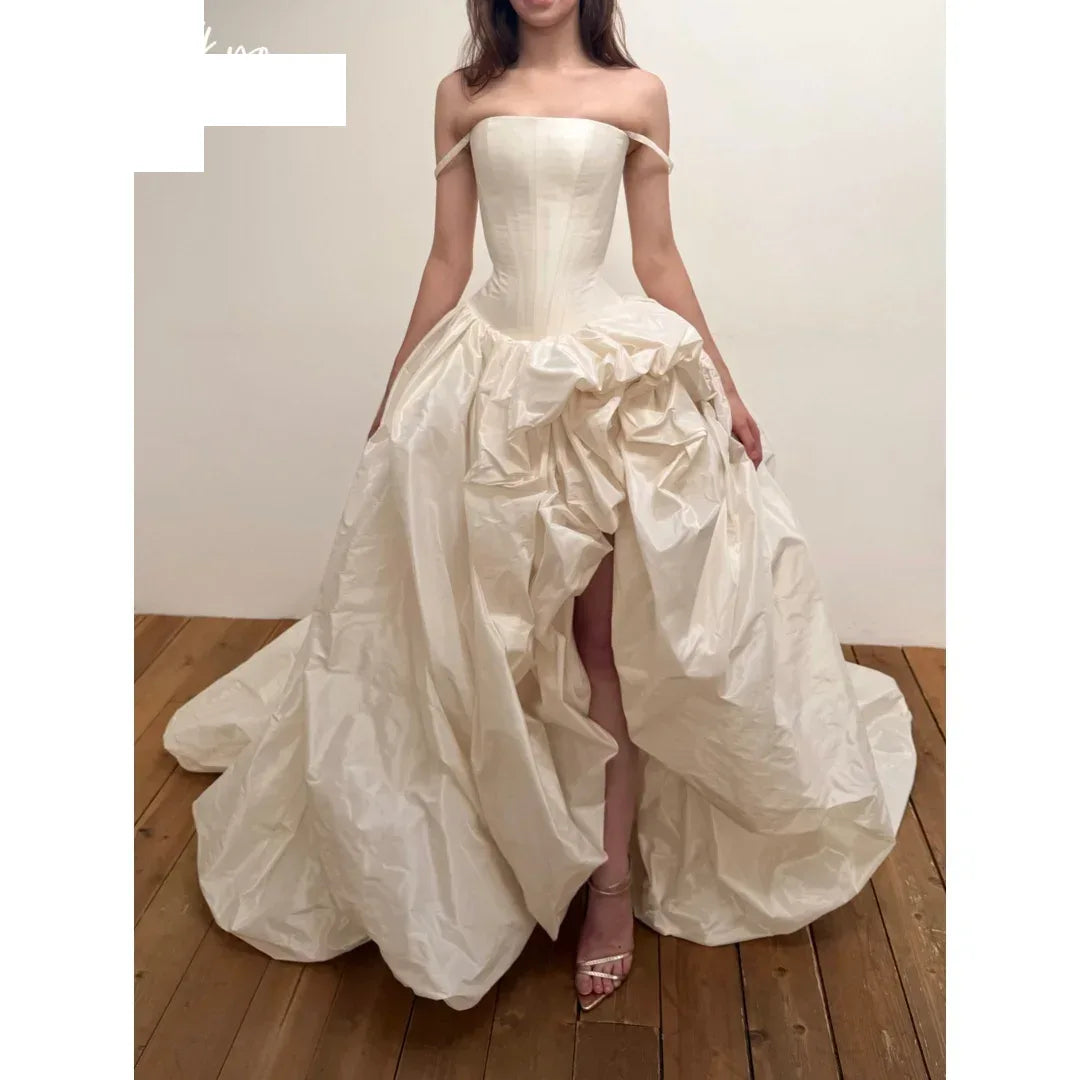 Customized Straight Square Maxi Floor-Length Prom Dress Extreme Cinched Corset Vestidos De Noche Taffeta Evening Dresses