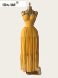 2026 Summer Women Halter Sleeveless Strapless Long Maxi Dress Slim Evening Birthday Beach Sexy Vacation Party Dresses