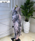 Women Striped Print Ribbon Ruched Long Sleeve Bodycon Maxi Long Dress 2026 Sexy Birthday Party Education Trendy Dresses