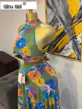 2026 Fall Women O-neck Sleeveless Print Mermaid Long Maxi Dress Cocktail Evening Birthday Beach Sexy Night Party Dresses