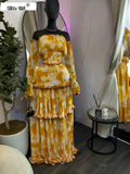 Women Set Tie Dye Print Sleeveless Halter Tops +Long Skirt 2026 Fall Street Sexy Beach Vacation Two Piece Set Outfits