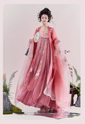 Olive Girl Red Embroidered Hanfu Dress for Ren Faire 2026 Garden Wedding Fairycore Photoshoot Everyday Wear S-XL XS-3XL Plus Size Hand Embroidered Flowing Sleeve Editorial Not Costume Chinese Heritage Fashion Women