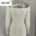 Women Autumn Winter Floor-Length Dress Elegant Long Sleeve Slash Neck Sequin Club Party Dresses Sexy Long Gown Maxi Dress
