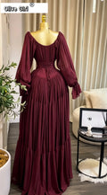 2026 Fall Winter Women Long Sleeve Slash Neck Long Maxi Dress Slim Evening Birthday Trendy Sexy Vacation Party Dresses