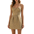Tweed Mini Dress for Women Chain Spaghetti Strap Sweetheart Neck Pleated A Line Short Dress for Cocktail Party Homecoming