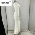 Women Autumn Winter Floor-Length Dress Elegant Long Sleeve Slash Neck Sequin Club Party Dresses Sexy Long Gown Maxi Dress