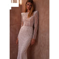 Customized White O-Neck Wedding Dress Long Sleeves Back Zip Bridal Veil 2025 Elegant Mermaid Floor-Length Wedding Gown