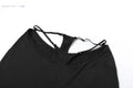 Hollow Straps 2 Piece Sets Woman Summer Sexy Solid Halter Backless Tops+Sequined Flared Pants Party Skinny Outfits