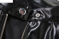 Zip Women Varsity Jacket Faux Leather Patchwork Cinched Waist Autumn Fashion Wild Street Hipster Uniform Crop Coat