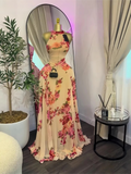 2026 New Women O-neck Sleeveless Floral Print Mermaid Maxi Dress Evening Birthday Beach Sexy Night Party Long Dresses
