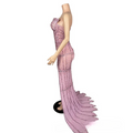 Luxury Pink Diamond Tube Top Temperament Trailing Dress Skirt Birthday Light Luxury Dress Annual Meeting Women's High-end Dress