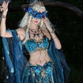 Exotic Hanfu Set Women's Fish Princess Dress Set Blue Butterfly Embroidered Fairy Costume