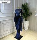 Women Tie Dye Printed Stacked Ruched Long Sleeve Midi Bodycon Maxi Long Dress Birthday Party Education Trendy Dresses