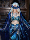 Exotic Hanfu Set Women's Fish Princess Dress Set Blue Butterfly Embroidered Fairy Costume