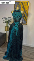 2026 Fall Women O-neck Sleeveless Print Mermaid Long Maxi Dress Cocktail Evening Birthday Beach Sexy Night Party Dresses