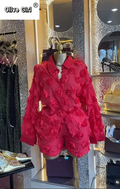 Street Fashion Women's Set Rose Floral Long Sleeve Shirt and Shorts Suit 2026 Party Vacation Two 2 Piece Set Outfits