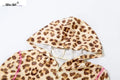 Leopard Letter Print 2 Piece Set Women Tracksuit Sporty Casual Hooded Crop Jacket+Flare Pants Stretch Matching Suits