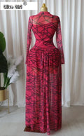 Women Full Sleeve Printed O-neck Maxi Long Dress 2026 Evening Birthday Vacation Sexy Party Club Vestidos Dresses