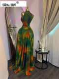 2026 Fall Women O-neck Sleeveless Print Mermaid Long Maxi Dress Cocktail Evening Birthday Beach Sexy Night Party Dresses