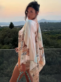 Women‘s Multi Leopard Print Dress Cover Up Boho V Neck Wide Sleeve Loose Tunic 2026 Summer Beach Vacation Daily Casual Outfit