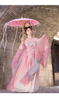 High-end Fairy Dress Pink Gradient Embroidery Hanfu Set Ethereal and Graceful Traditional Chinese Style for Daily Photoshoots Travel and Live Streaming Cosplay Women's Fashion Clothings