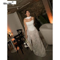 Custom White Strapless High Neck Cape Lace Mermaid Wedding Dress Floor Length Bridal Gown Formal Evening Wear