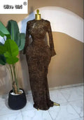 Women Long Sleeve Stacked Mesh See Though with Lining Bodycon Long Dress 2025 Autumn Evening Birthday Sexy Party Dresses