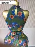 Women Printed Sleeveless with Sashes Fit and Flare A-line Maxi Dress 2026 Streetwear Beach Holiday Long Dresses Vestido