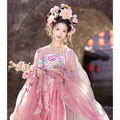 High-end Fairy Dress Pink Gradient Embroidery Hanfu Set Ethereal and Graceful Traditional Chinese Style for Daily Photoshoots Travel and Live Streaming Cosplay Women's Fashion Clothings