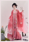 Olive Girl Red Embroidered Hanfu Dress for Ren Faire 2026 Garden Wedding Fairycore Photoshoot Everyday Wear S-XL XS-3XL Plus Size Hand Embroidered Flowing Sleeve Editorial Not Costume Chinese Heritage Fashion Women