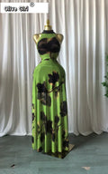 Women Printed Sleeveless with Sashes Fit and Flare A-line Maxi Dress 2026 Streetwear Beach Holiday Long Dresses Vestido