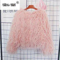 Solid Faux Fur Coats  Women Full Sleeve O-neck Open Stitch Covered Button Fur Jackets Winter Autumn Warm New Fashion