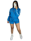 Women's Set Long Sleeve Jacket + Shorts Suit 2025 Summer Streetwear Active Slim Sporty Two 2 Piece Set Outfit Tracksuit