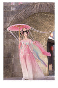High-end Fairy Dress Pink Gradient Embroidery Hanfu Set Ethereal and Graceful Traditional Chinese Style for Daily Photoshoots Travel and Live Streaming Cosplay Women's Fashion Clothings