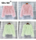 Solid Faux Fur Coats  Women Full Sleeve O-neck Open Stitch Covered Button Fur Jackets Winter Autumn Warm New Fashion