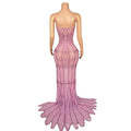 Luxury Pink Diamond Tube Top Temperament Trailing Dress Skirt Birthday Light Luxury Dress Annual Meeting Women's High-end Dress
