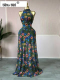 2026 Fall Women O-neck Sleeveless Print Mermaid Long Maxi Dress Cocktail Evening Birthday Beach Sexy Night Party Dresses