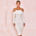Sexy Black Mesh Summer Dress Women Slash Neck Folds Bodycon Dress Woman Party Night Vintage Elegant Dress Ladies Vestidos