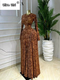 Women O-neck Long Sleeve Pleated Inner A-line Maxi Dress 2026 Evening Sexy Party Birthday Vacation Long Dresses Vestidos