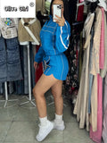 Women's Set Long Sleeve Jacket + Shorts Suit 2025 Summer Streetwear Active Slim Sporty Two 2 Piece Set Outfit Tracksuit