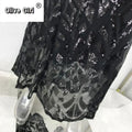 Women Autumn Winter Floor-Length Dress Elegant Long Sleeve Slash Neck Sequin Club Party Dresses Sexy Long Gown Maxi Dress