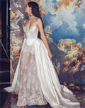 Customized White Strapless Satin Wedding Dresses Sleeveless Court Train Bridal Gowns 2025 Elegant A-Line Wedding Gowns