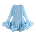 Women flare long sleeve Printed Big Swing Ball Gown Dress  Summer Holiday Night Club Party Vestidos Sexy Dresses